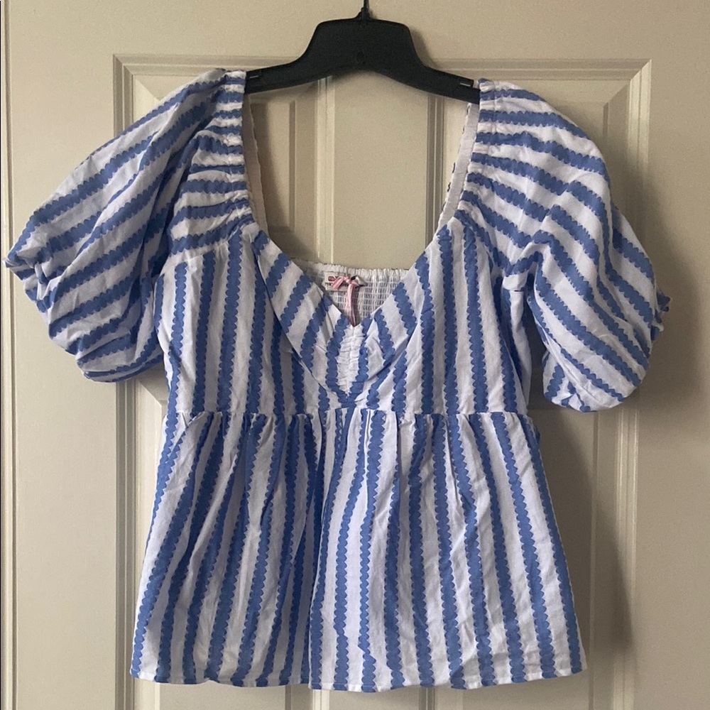 Blue and White Vinyard Vines Striped Women's Top NWT